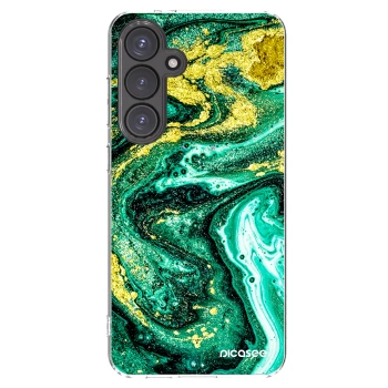 Picasee silikonowe przeźroczyste etui na Samsung Galaxy S24 FE S721B - Green Gold