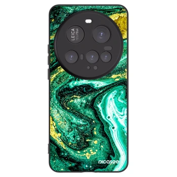 Picasee silikonowe czarne etui na Xiaomi 15 Ultra - Green Gold