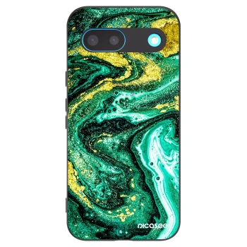 Picasee silikonowe czarne etui na Google Pixel 8 - Green Gold