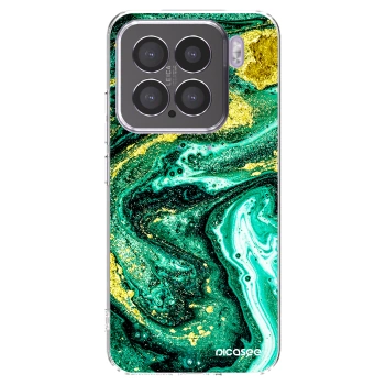 Picasee silikonowe przeźroczyste etui na Xiaomi 15 - Green Gold