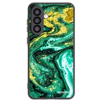 Picasee silikonowe czarne etui na Samsung Galaxy A26 5G A266B - Green Gold