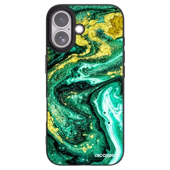 Picasee silikonowe czarne etui na Apple iPhone 17 - Green Gold