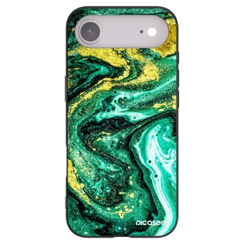 Picasee silikonowe czarne etui na Apple iPhone Air - Green Gold