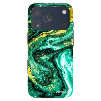 Picasee silikonowe przeźroczyste etui na Apple iPhone 17 Pro - Green Gold