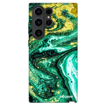 Picasee Fashion Case na Samsung Galaxy S23 Ultra 5G - Green Gold