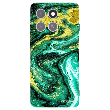 Picasee silikonowe czarne etui na Motorola Edge 60 Pro - Green Gold