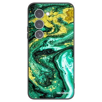 Picasee silikonowe czarne etui na Xiaomi Redmi 15 5G - Green Gold