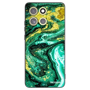 Picasee silikonowe czarne etui na Motorola Moto G86 Power 5G - Green Gold