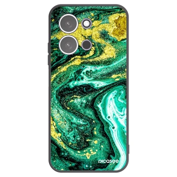 Picasee silikonowe czarne etui na Xiaomi Redmi 15C 5G - Green Gold