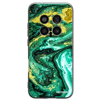 Picasee silikonowe czarne etui na Honor Magic8 Pro 5G - Green Gold