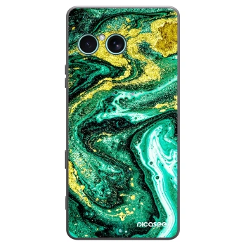 Picasee silikonowe czarne etui na Sony Xperia 10 VII - Green Gold