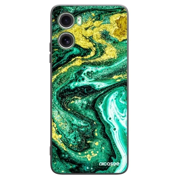 Picasee silikonowe czarne etui na Motorola Moto G06 - Green Gold