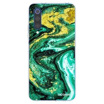 Picasee silikonowe przeźroczyste etui na Xiaomi Mi 9 SE - Green Gold