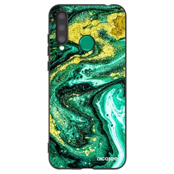Picasee silikonowe czarne etui na Honor 20 Lite - Green Gold
