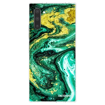 Picasee silikonowe przeźroczyste etui na Samsung Galaxy Note 10 N970F - Green Gold