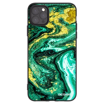 Picasee silikonowe czarne etui na Apple iPhone 11 Pro Max - Green Gold