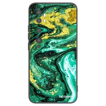 Picasee silikonowe czarne etui na Xiaomi Mi Note 10 (Pro) - Green Gold