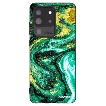 Picasee silikonowe czarne etui na Samsung Galaxy S20 Ultra 5G G988F - Green Gold