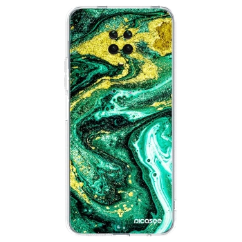 Picasee silikonowe przeźroczyste etui na Xiaomi Redmi Note 9 Pro - Green Gold
