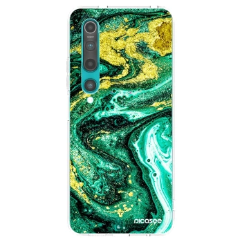 Picasee silikonowe przeźroczyste etui na Xiaomi Mi 10 - Green Gold