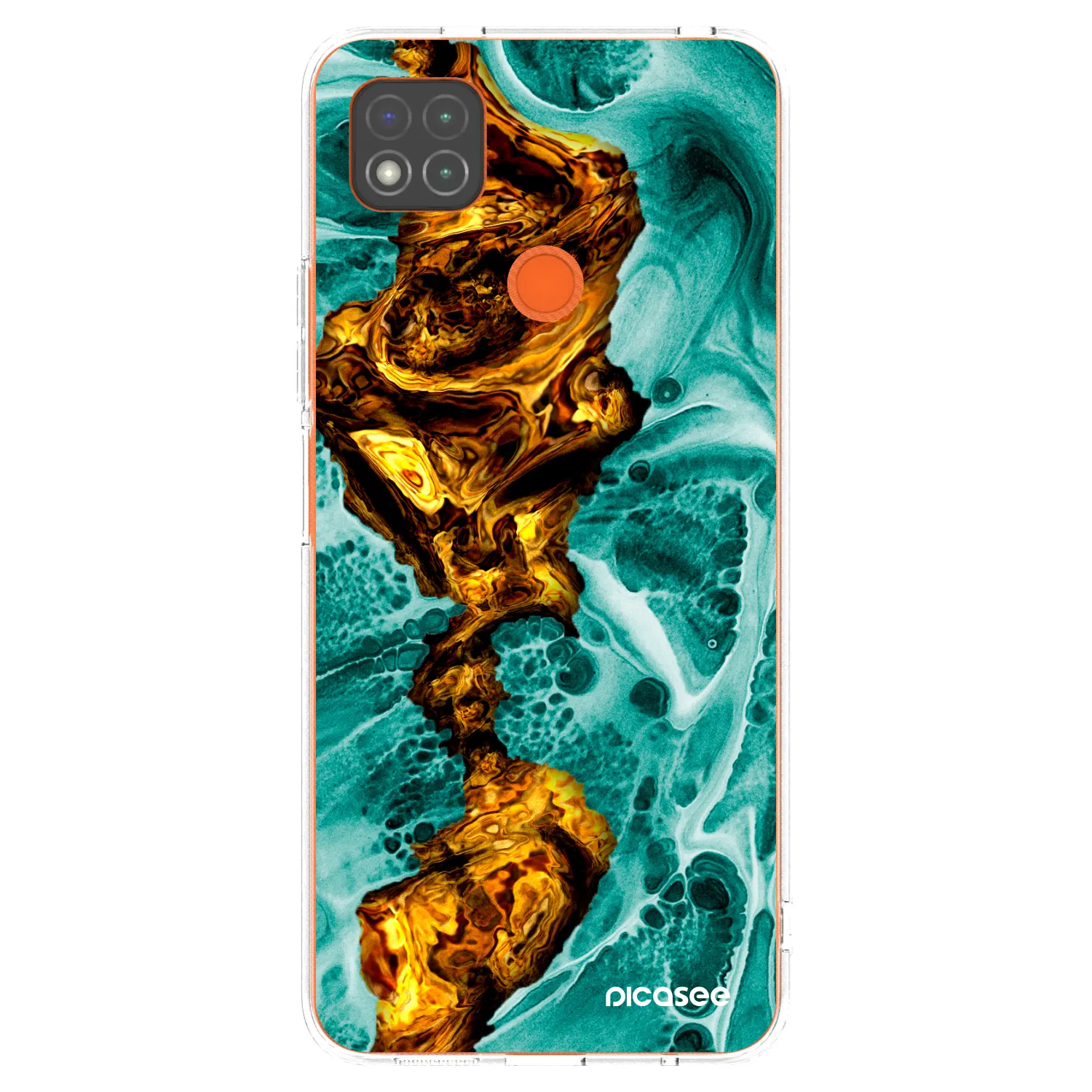 Picasee silikonowe przeźroczyste etui na Xiaomi Redmi 9C - Goldsky