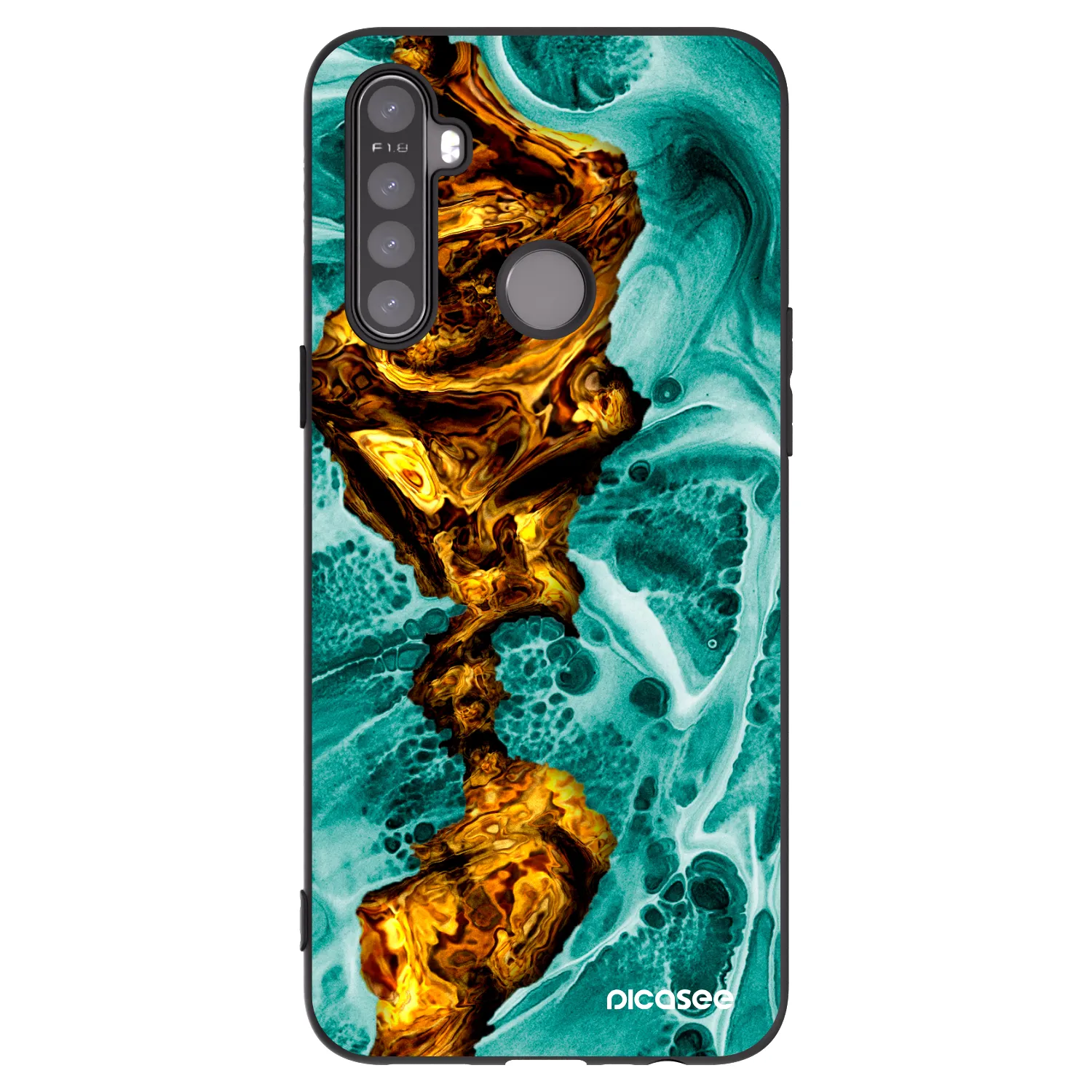 Picasee silikonowe czarne etui na Realme 6i - Goldsky