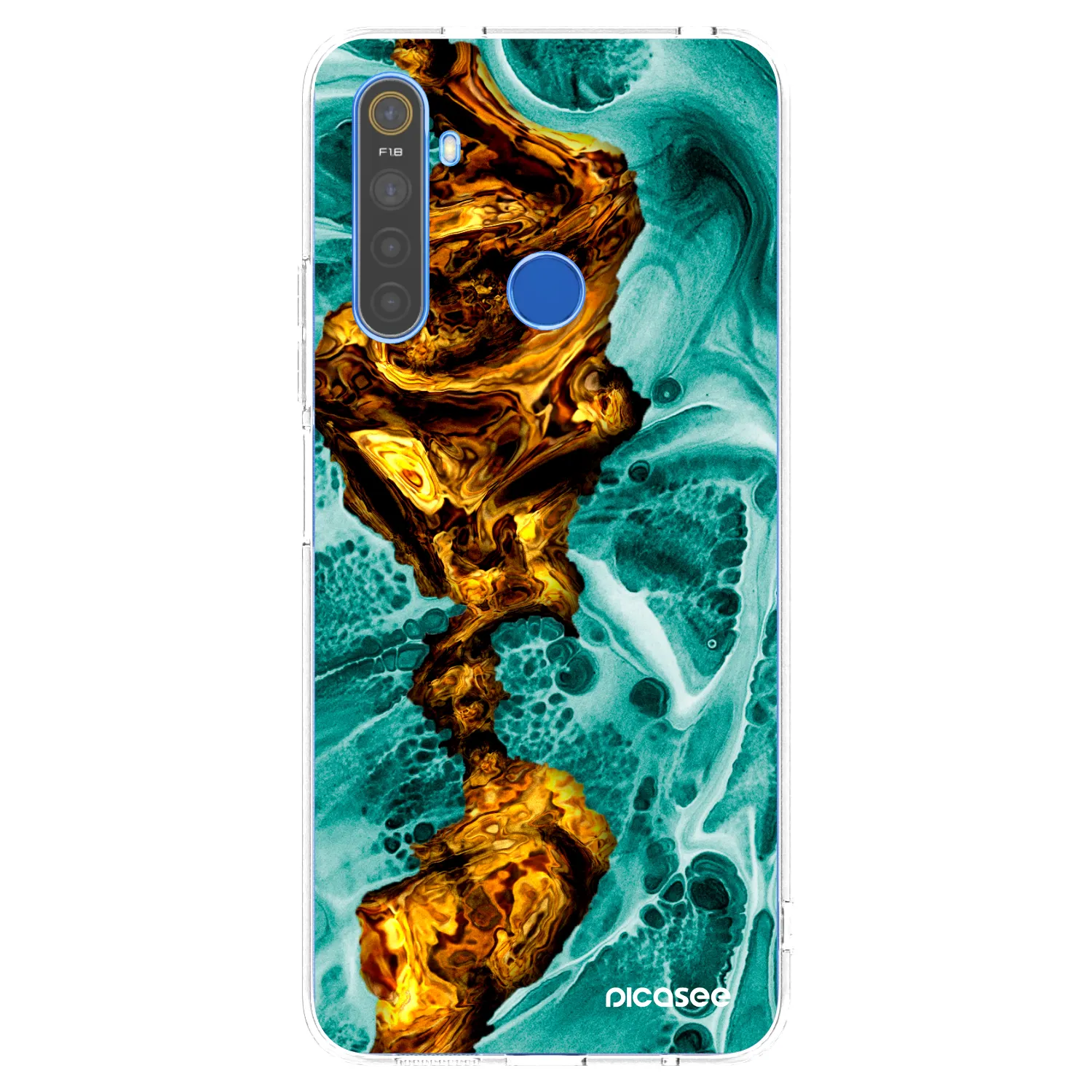 Picasee silikonowe przeźroczyste etui na Realme 5 - Goldsky