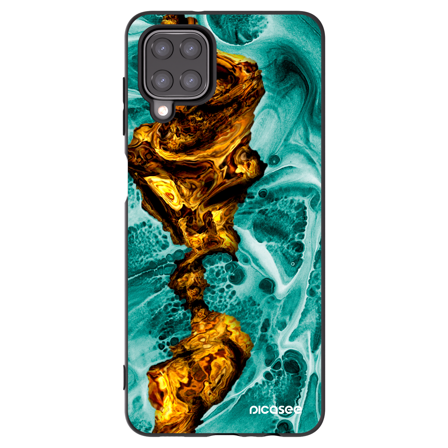 Picasee silikonowe czarne etui na Samsung Galaxy A12 A125F - Goldsky