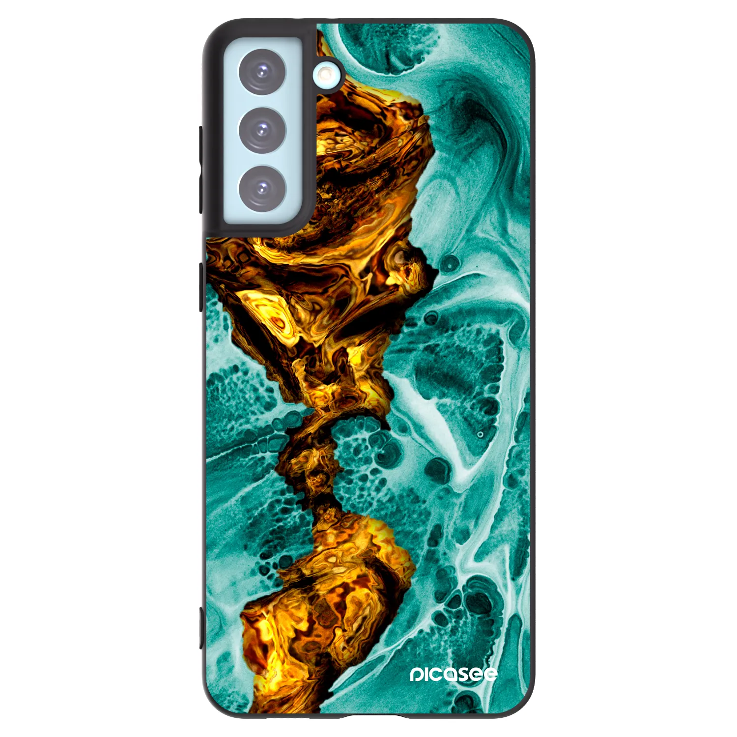 Picasee silikonowe czarne etui na Samsung Galaxy S21+ 5G G996F - Goldsky