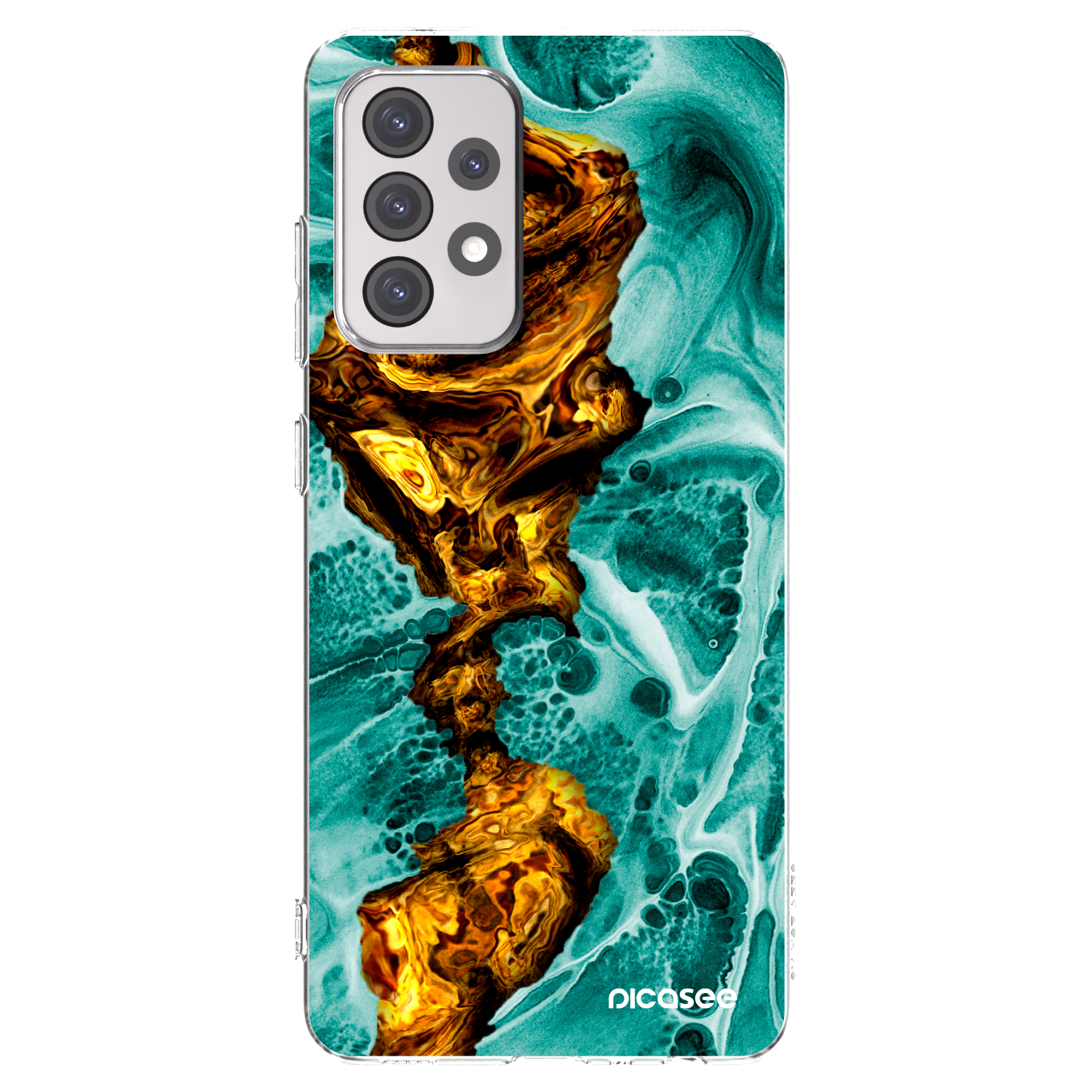 Picasee silikonowe przeźroczyste etui na Samsung Galaxy A52 5G A525F - Goldsky