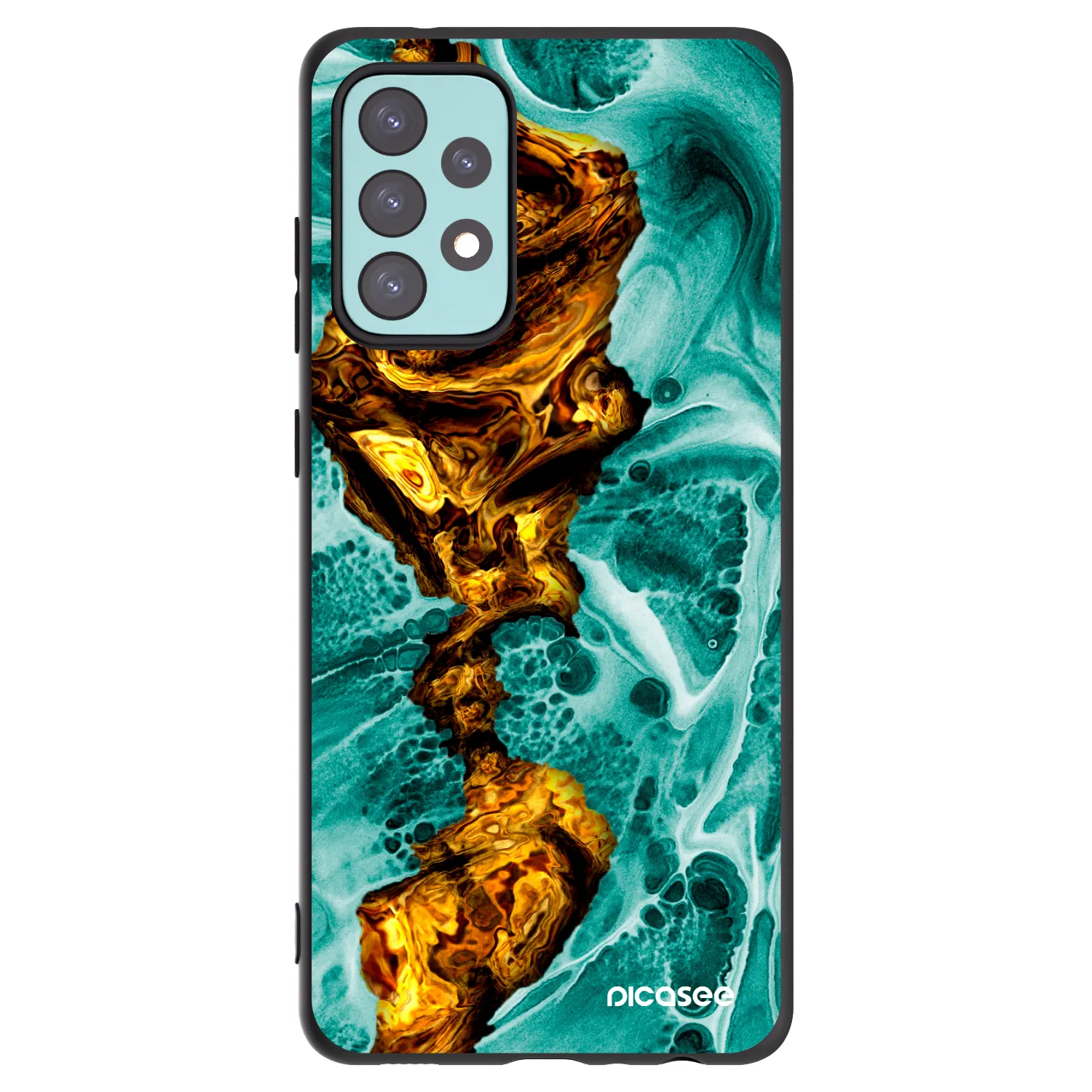 Picasee silikonowe czarne etui na Samsung Galaxy A72 A725F - Goldsky