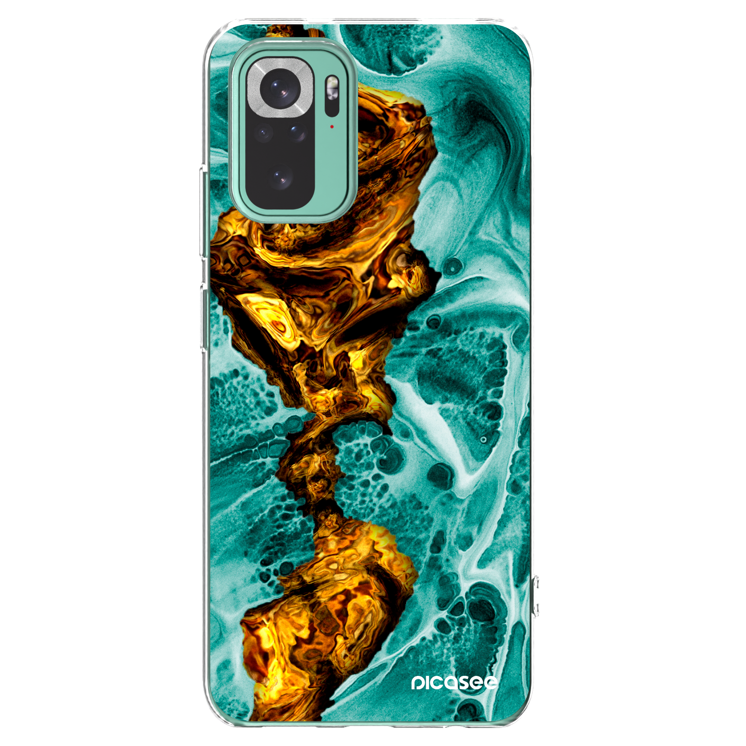 Picasee silikonowe przeźroczyste etui na Xiaomi Redmi Note 10 Pro - Goldsky