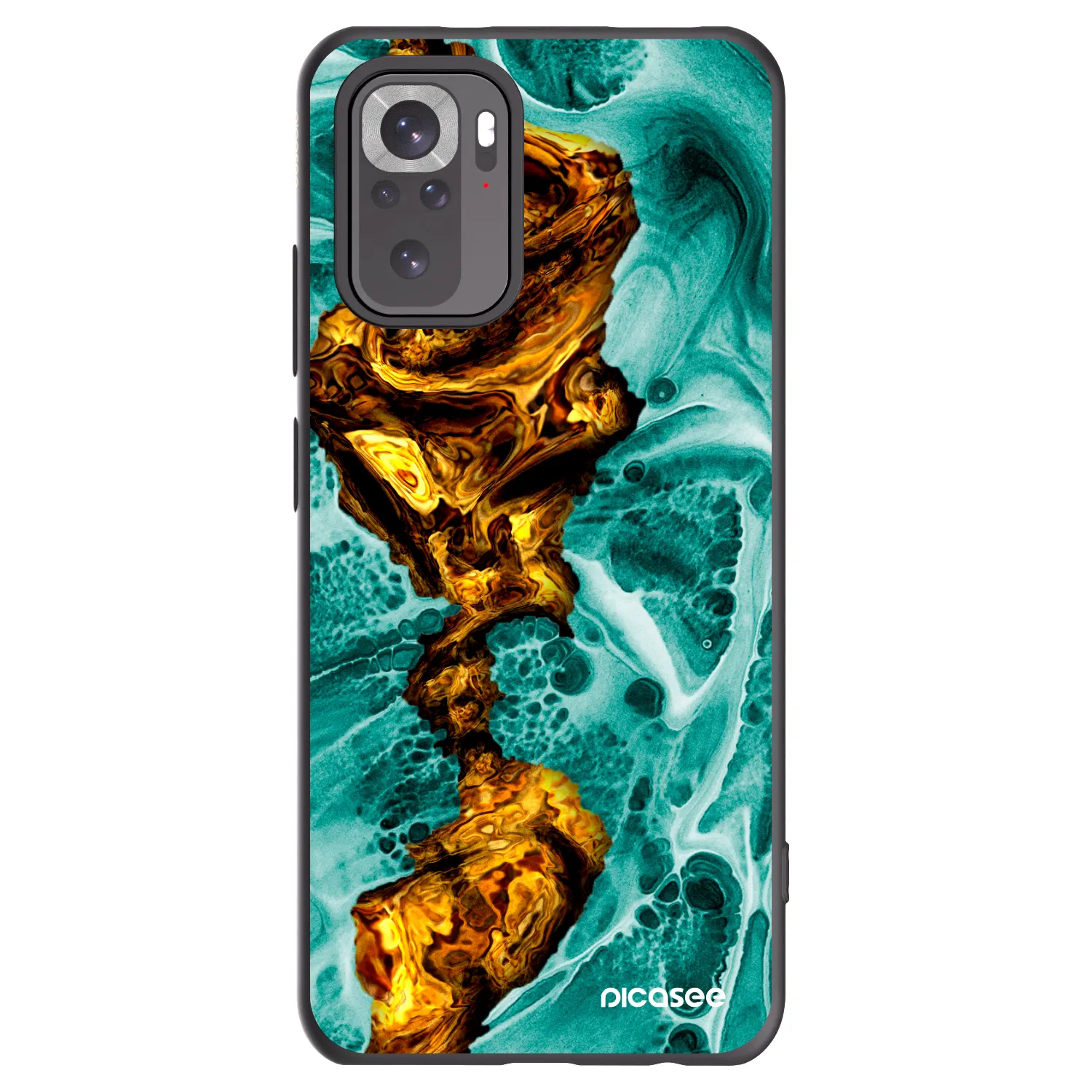 Picasee silikonowe czarne etui na Xiaomi Redmi Note 10S - Goldsky