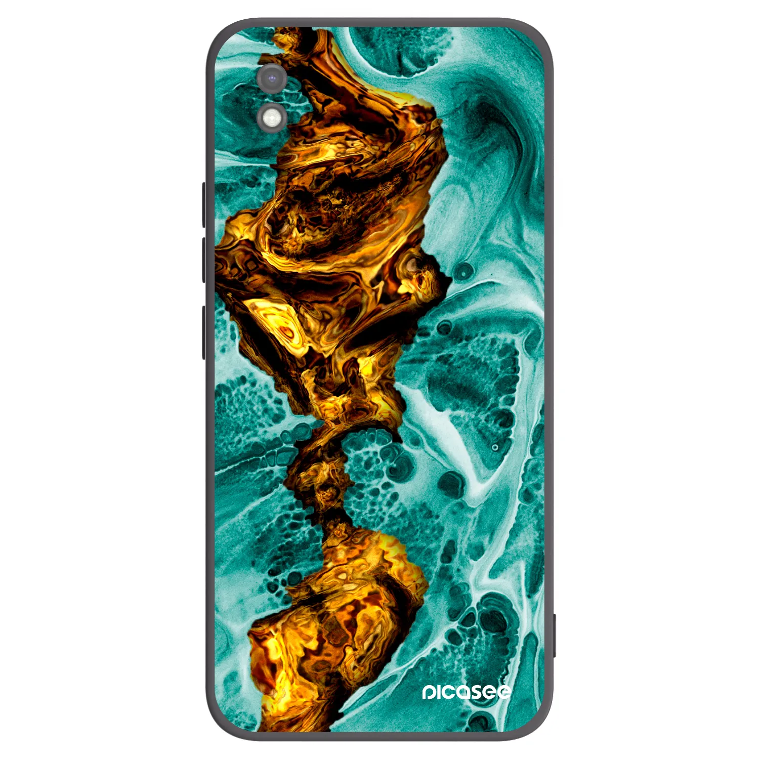 Picasee silikonowe czarne etui na Xiaomi Redmi 9AT - Goldsky