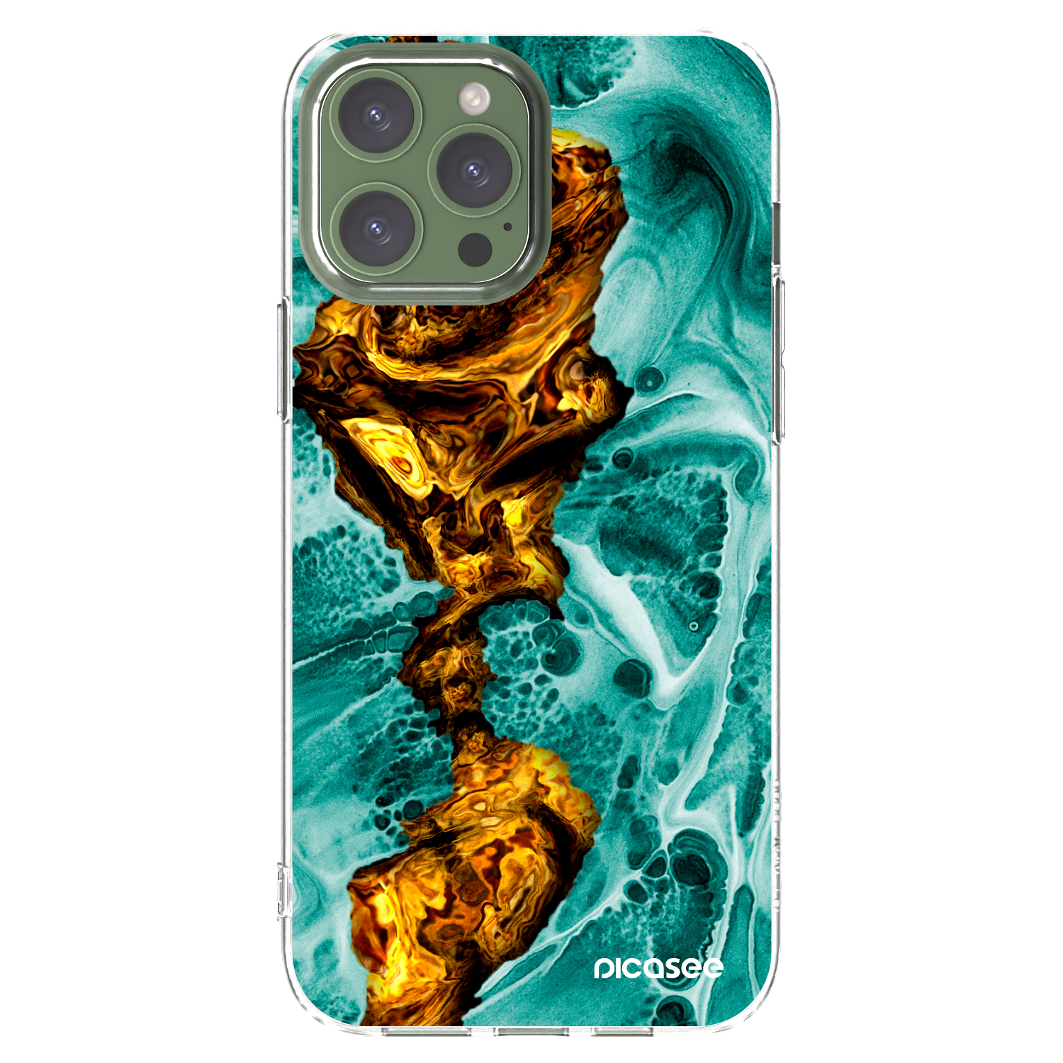 Picasee silikonowe przeźroczyste etui na Apple iPhone 13 Pro Max - Goldsky
