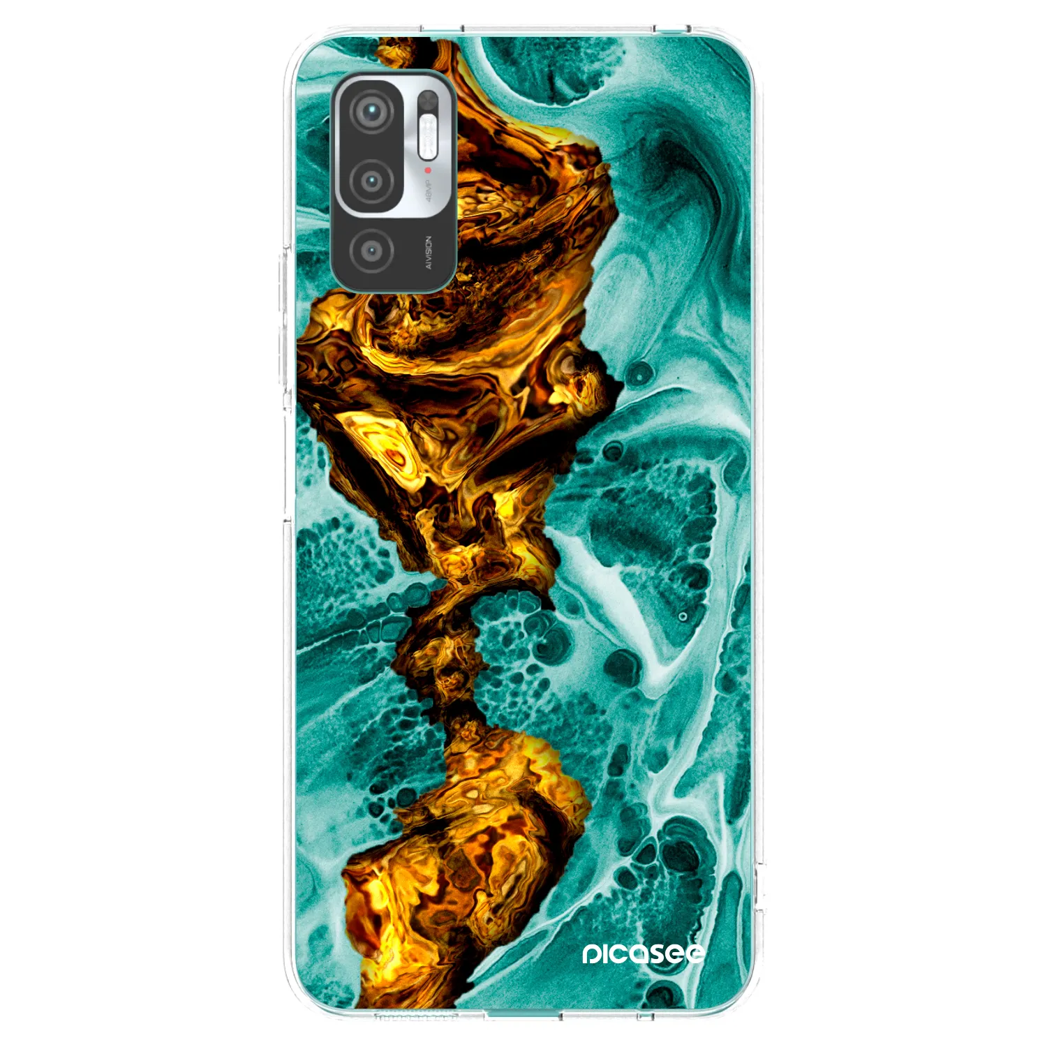 Picasee silikonowe przeźroczyste etui na Xiaomi Redmi Note 10 5G - Goldsky