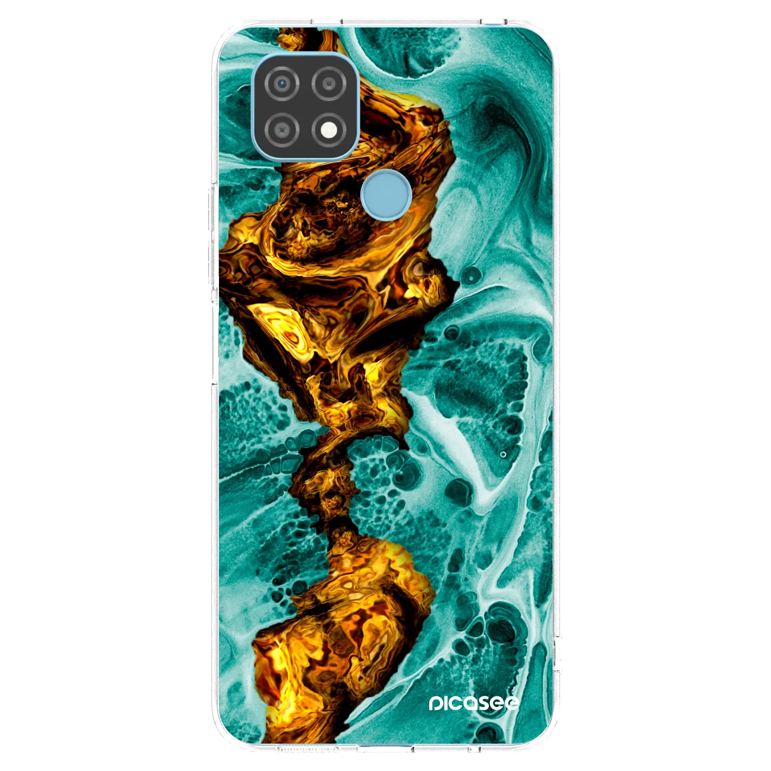 Picasee silikonowe przeźroczyste etui na Realme C21 - Goldsky