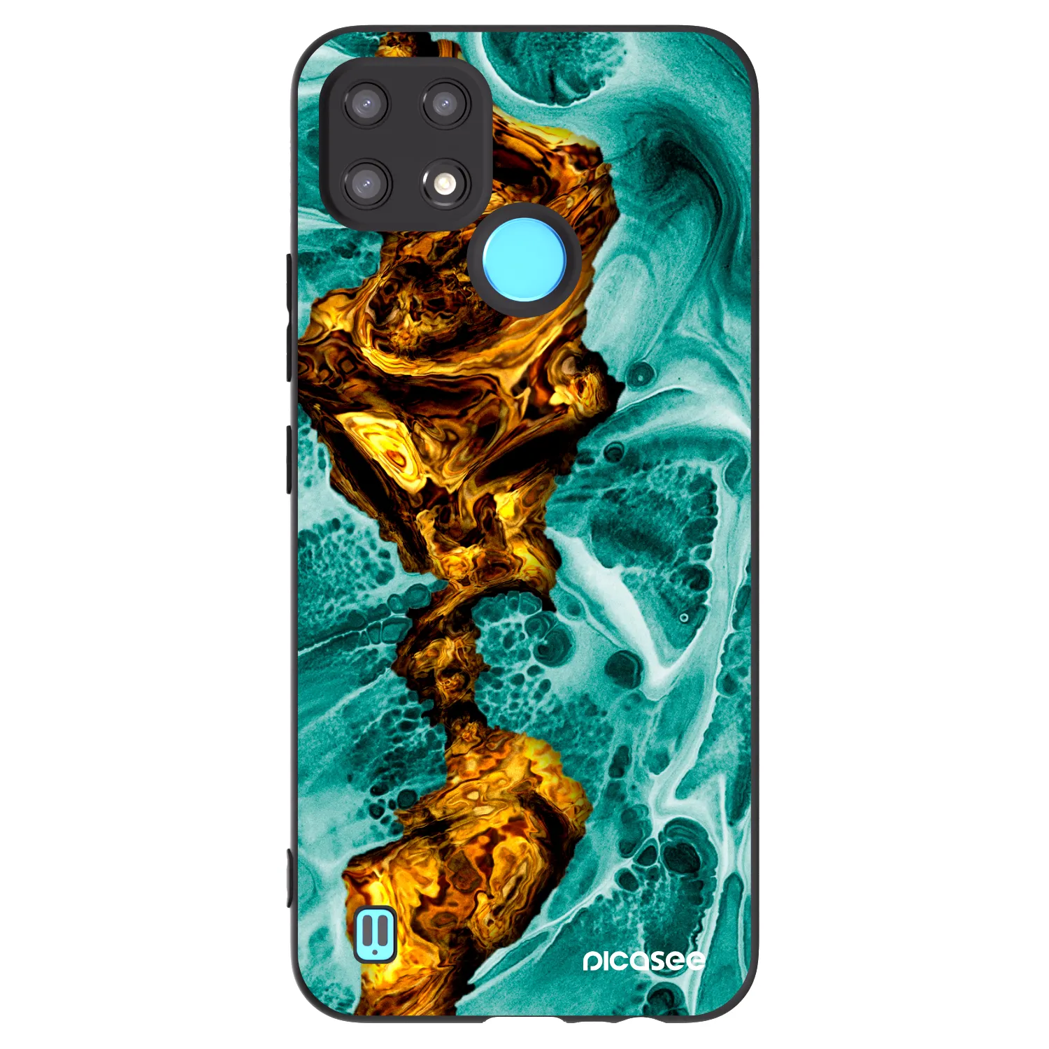 Picasee silikonowe czarne etui na Realme C21 - Goldsky
