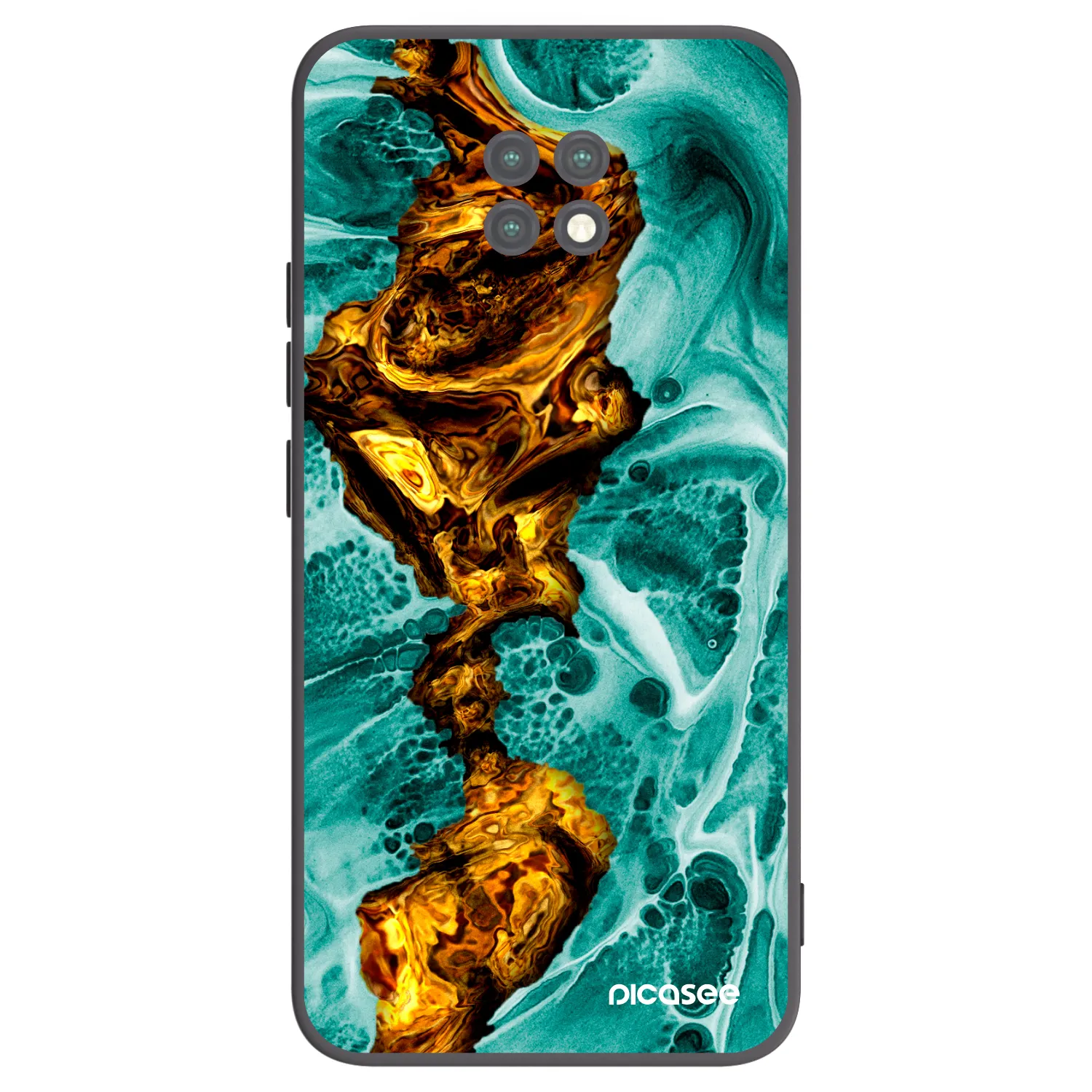 Picasee silikonowe czarne etui na Xiaomi Redmi Note 9T - Goldsky
