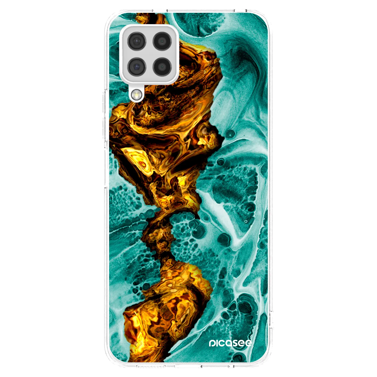 Picasee silikonowe przeźroczyste etui na Samsung Galaxy A22 A225F 4G - Goldsky