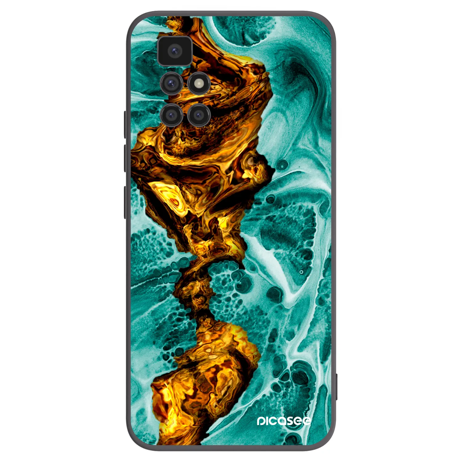 Picasee silikonowe czarne etui na Xiaomi Redmi 10 - Goldsky