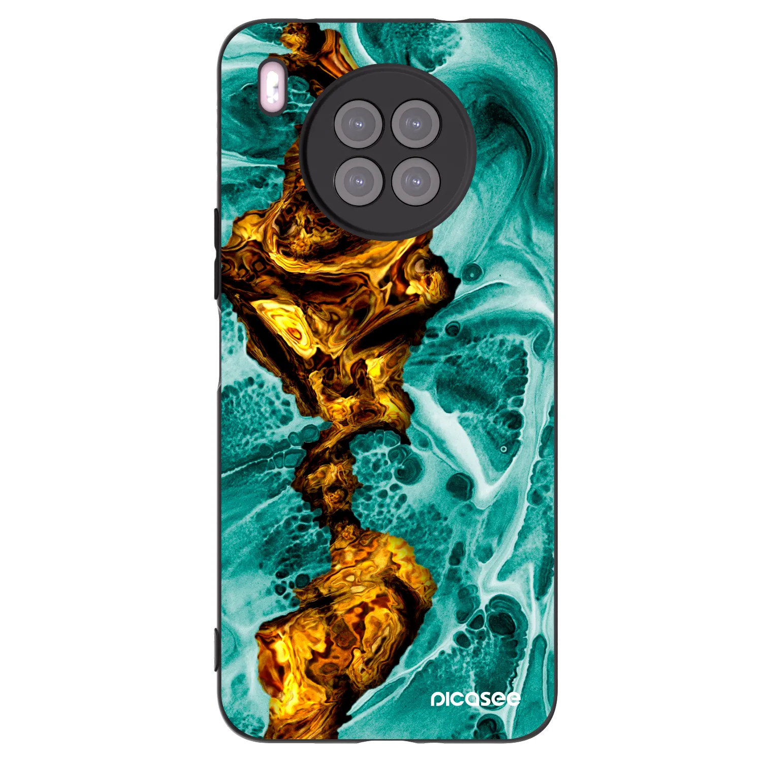 Picasee silikonowe czarne etui na Huawei Nova 8i - Goldsky