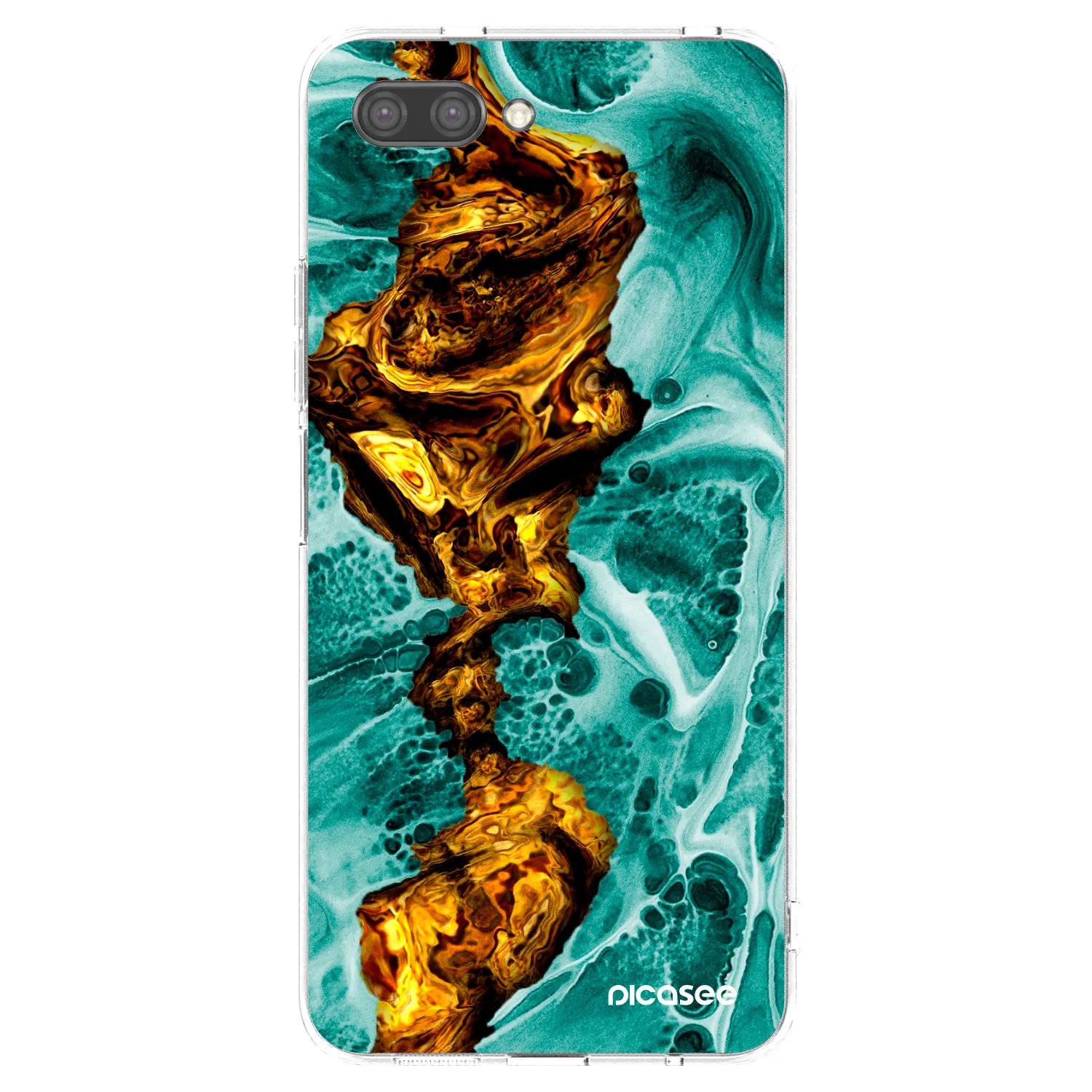 Picasee silikonowe przeźroczyste etui na Honor 10 - Goldsky
