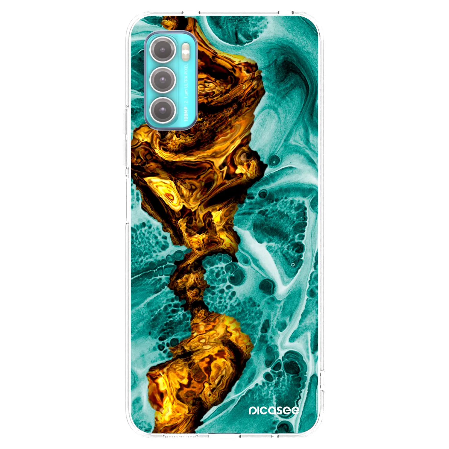 Picasee silikonowe przeźroczyste etui na Motorola Moto G60 - Goldsky