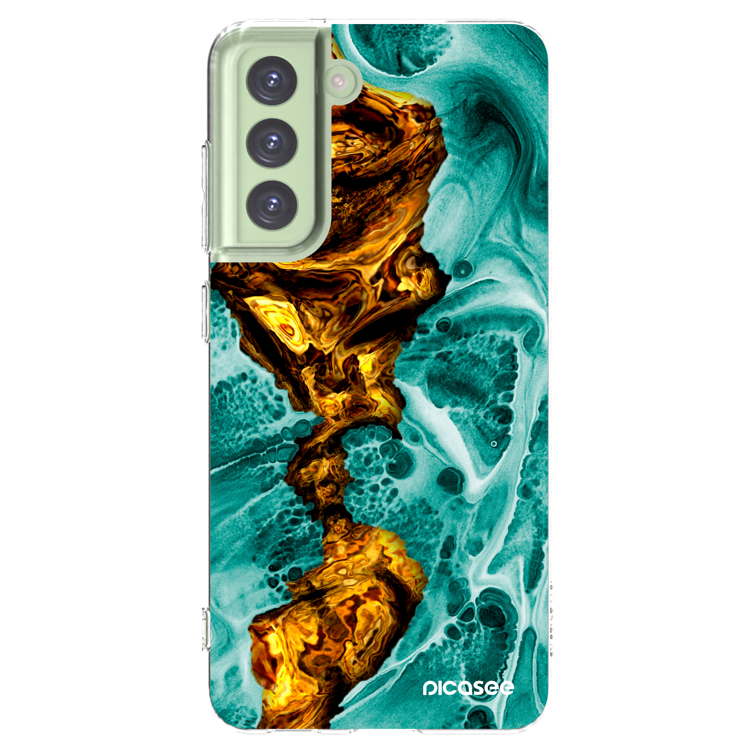 Picasee silikonowe przeźroczyste etui na Samsung Galaxy S21 FE 5G - Goldsky