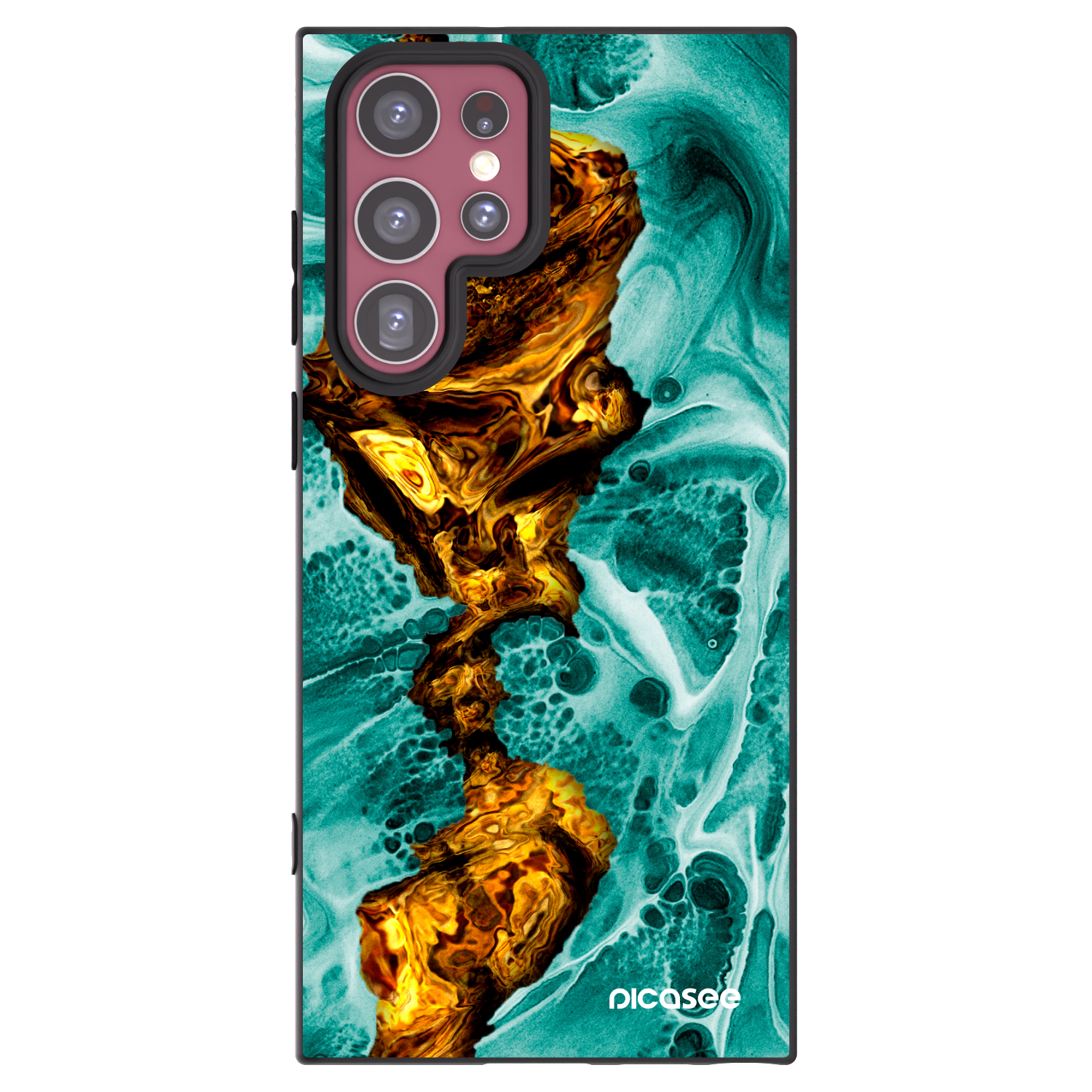 Picasee silikonowe czarne etui na Samsung Galaxy S22 Ultra 5G - Goldsky