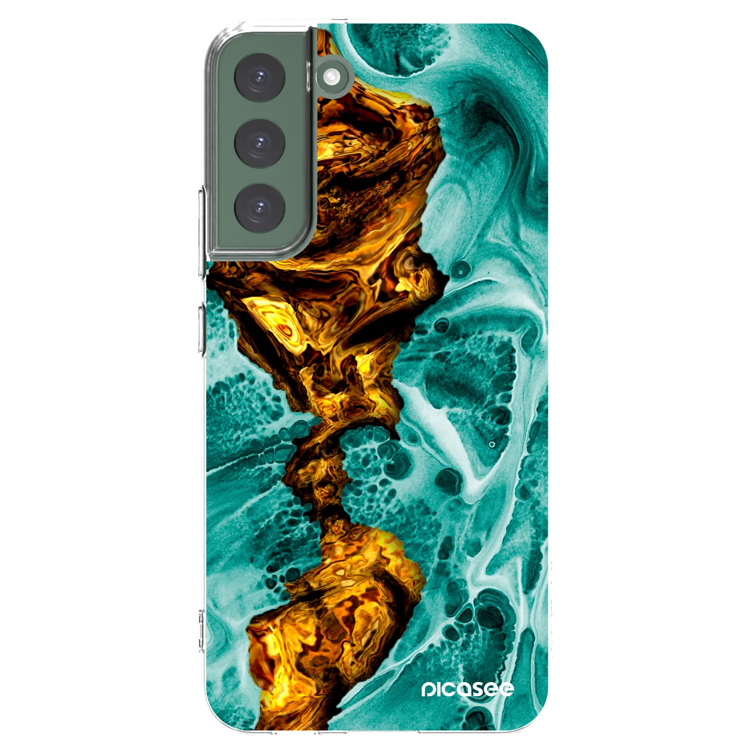 Picasee silikonowe przeźroczyste etui na Samsung Galaxy S22+ 5G - Goldsky