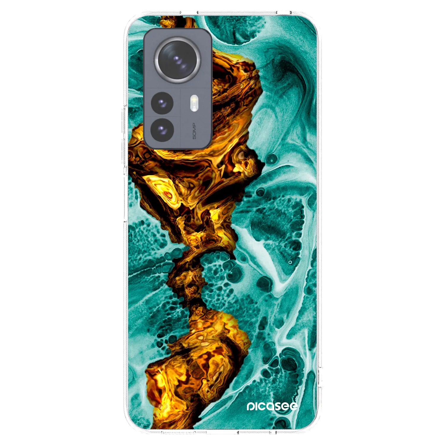 Picasee silikonowe przeźroczyste etui na Xiaomi 12 Pro - Goldsky