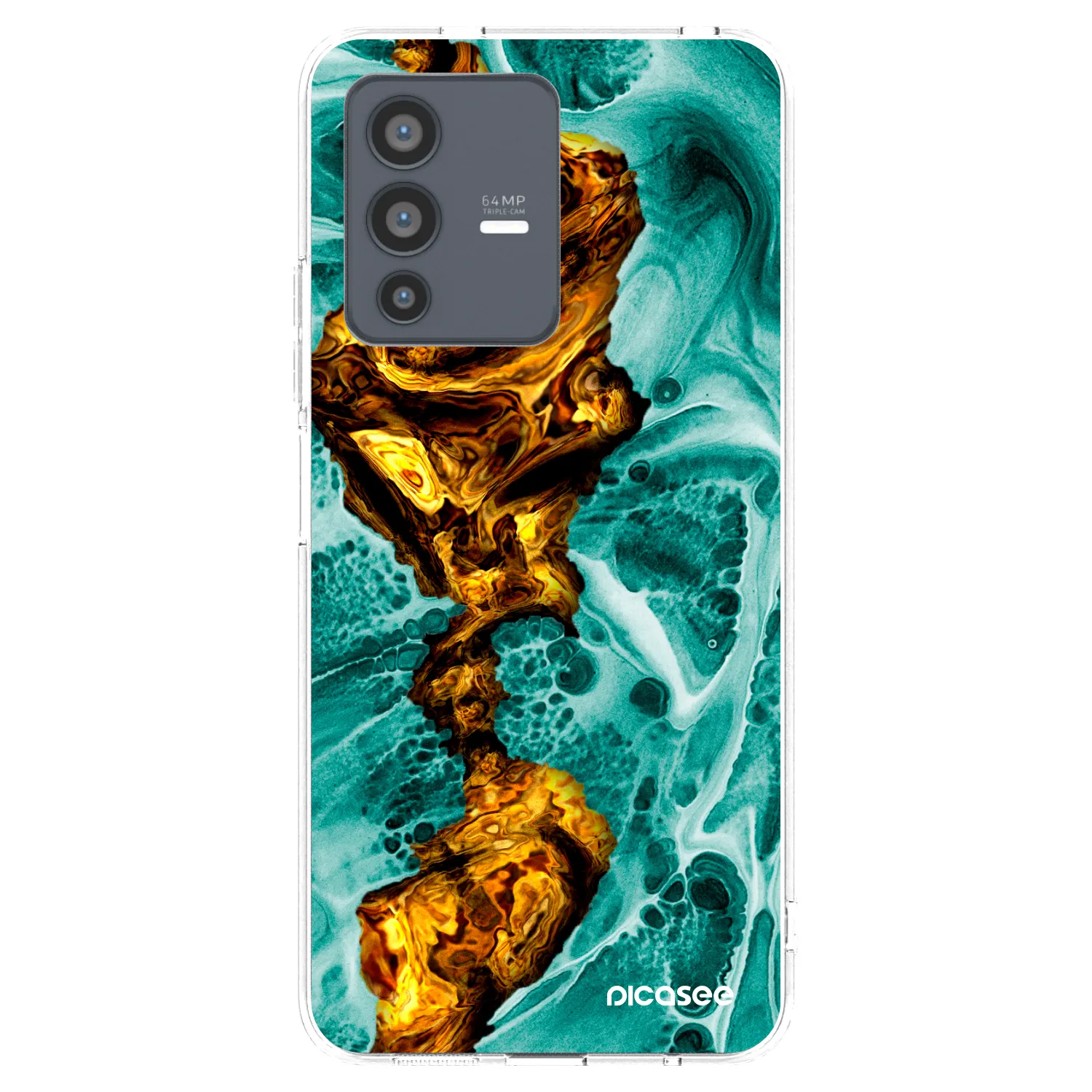 Picasee silikonowe przeźroczyste etui na Vivo V23 5G - Goldsky