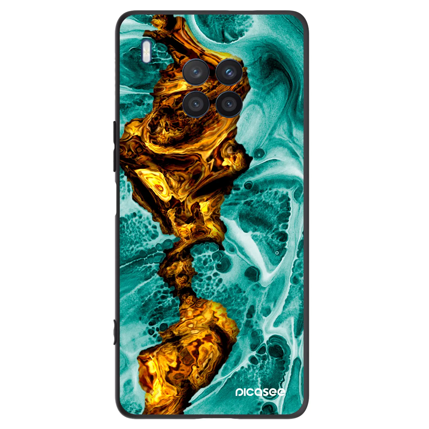 Picasee silikonowe czarne etui na Honor 50 Lite - Goldsky